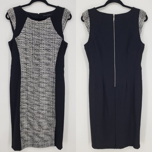 White House Black Market Monochrome Midi Dress - Picture 1 of 8